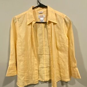 Talbots Fresh Linen Yellow Shirt